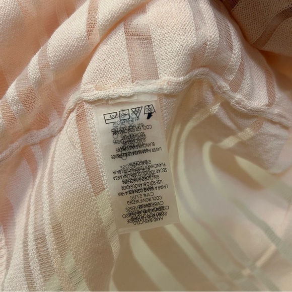CALVIN KLEIN Sheer-stripe Shrug 3/4-sleeves Cardigan In Light Pink Size S - Picture 4 of 7